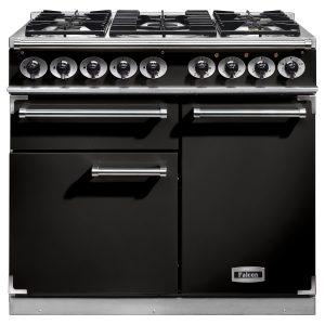 Falcon F1000DXDFBL/C 1000 Deluxe Dual Fuel Range Cooker in Black