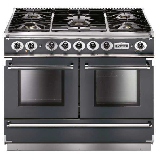 Falcon FCON1092DFSL/ Continental 1092 Dual Fuel Range Cooker In Slate with Chrome