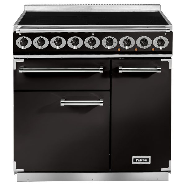 Falcon F900DXEIBL/C Deluxe 90cm Induction Range Cooker in Black and Chrome