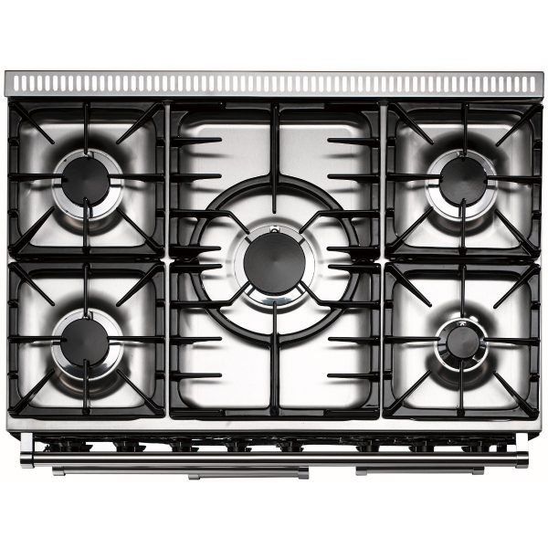 Falcon F900DXDFCA/N Deluxe 90cm Dual Fuel Range Cooker in China Blue and Nickel hob