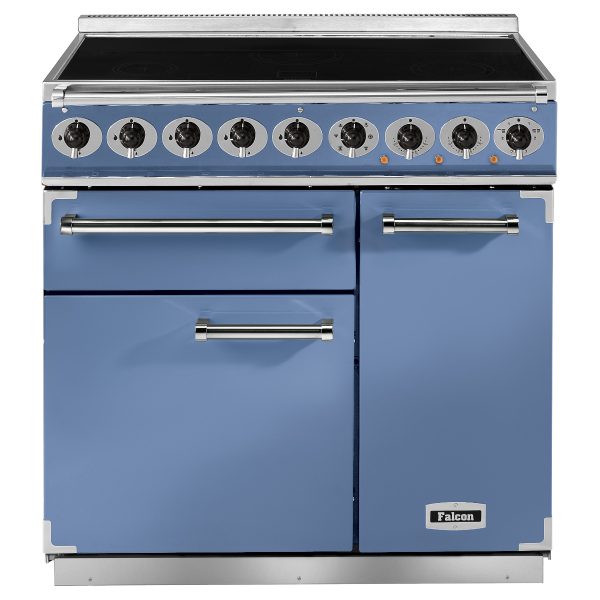 Falcon F900DXEICA/N Deluxe 90cm Induction Range Cooker in China Blue and Nickel