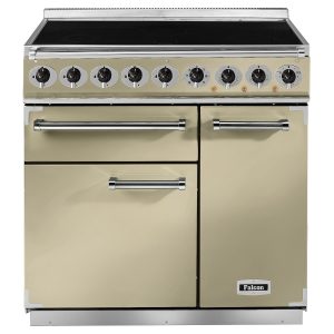 Falcon F900DXEICR/C Deluxe 90cm Induction Range Cooker in Cream and Chrome