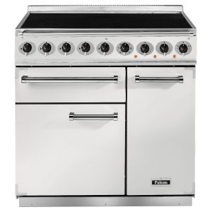 Falcon F900DXEIWH/N Deluxe 90cm Induction Range Cooker in White and Nickel