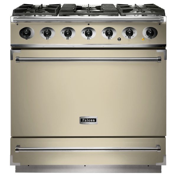 Falcon F900SDFCR/N 90cm Single Cavity Dual Fuel Range Cooker in Cream and Chrome