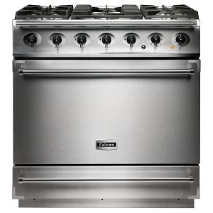 Falcon F900SDFSS/N 90cm Single Cavity Dual Fuel Range Cooker in Stainless Steel with Chrome