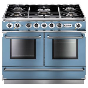 Falcon FCON1092DFCA/CM Continental 1092 Dual Fuel Range Cooker In China Blue with Chrome