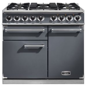 Falcon F1000DXDFSL/C 1000 Deluxe Dual Fuel Range Cooker in Slate and Chrome