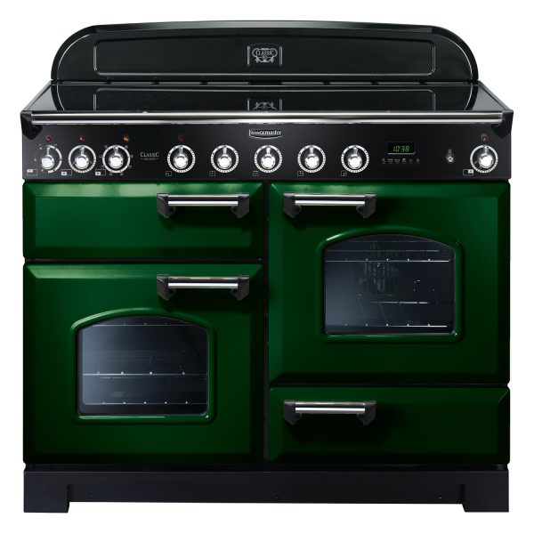 Rangemaster CDL110EIRG/C Classic Deluxe 110 Induction Racing Green & Chrome Range Cooker