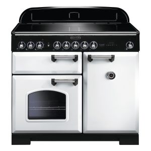 Rangemaster CDL100EIWH/C Classic Deluxe 100 Induction Range Cooker White & Chrome