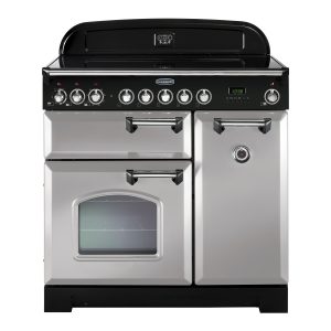 Rangemaster CDL90EIRP/C Classic Deluxe 90 Induction Range Cooker – Royal Pearl & Chrome