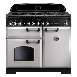 Rangemaster CDL100DFFRP Classic Deluxe 100 Dual Fuel Range Cooker Royal Pearl & Chrome