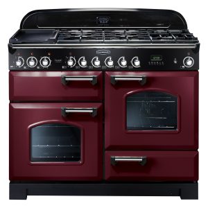 Rangemaster CDL110DFFCY/C Classic Deluxe 110 Dual Fuel Range Cooker In Cranberry