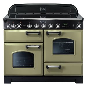 Rangemaster CDL110EIOG Classic Deluxe 110 Induction Range Cooker Olive Green & Chrome