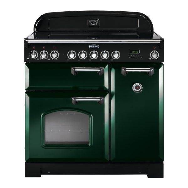 Rangemaster CDL90EIRG/C Classic Deluxe 90 Induction Range Cooker – Racing Green & Chrome