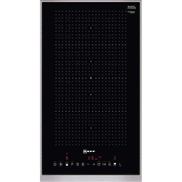 Neff N53TD40N0 Ceramic glass on stainless steel trim 306 mm FlexInduction cooktop