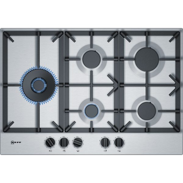 Neff T27DS79N0 75 cm, gas hob, Stainless steel