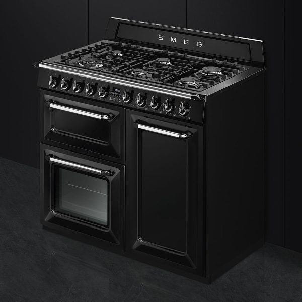 Smeg TR103BL New Victoria Aesthetic 100cm Traditional Dual fuel 3 cavity Cooker right side view
