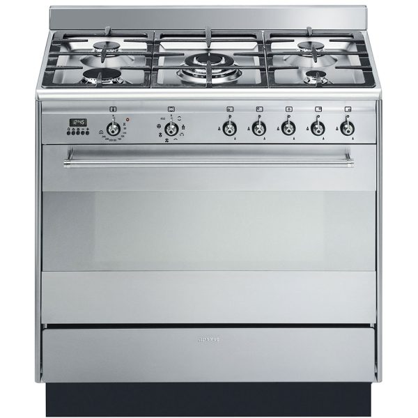 Smeg SUK91MFX9 90cm Concert Cooker with Multifunction Oven and Gas hob, Stainless Steel
