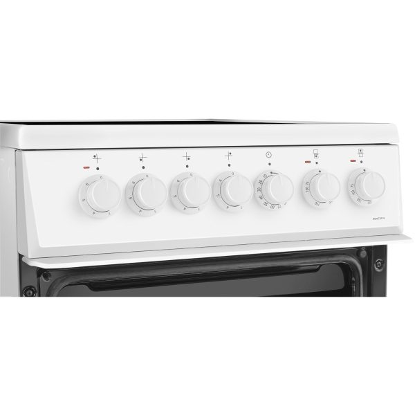 Beko EDVC503W 50cm Double Oven Electric Cooker controls