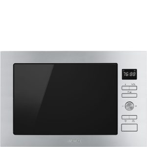 Smeg FMI425X Microwave Oven with Electric Grill, Finger Friendly Stainless Steel