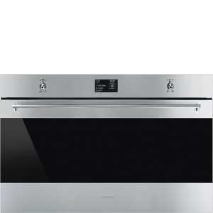 Smeg SFP9395x 90cm Classic Pyrolytic Multifunction Oven,Finger Friendly Stainless Steel and Eclipse Glass