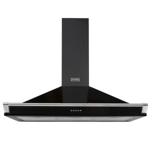 Stoves Richmond Chimney and Rail 1000 444410246 100cm Black Chimney and Rail Extractor Hood