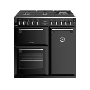 Stoves Richmond Deluxe S900DF GTG 444444899 Gas-Through-Glass Hob, Conventional Oven & Grill 90cm Black Range Cooker
