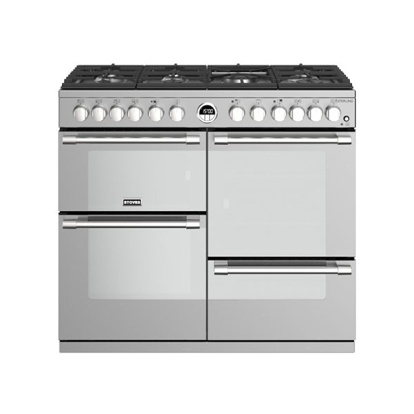 Stoves Sterling S1000DF 444444492 100cm Stainless Steel Dual Fuel Range Cooker