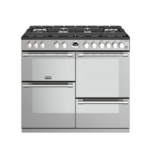 Stoves Sterling Deluxe S1000DF GTG 444444944 100cm Stainless Steel Gas-Through-Glass Hob Dual Fuel Range Cooker