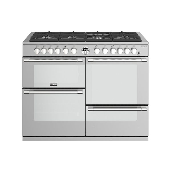 Stoves Sterling Deluxe S1100DF 444444952 110cm Stainless Steel Dual Fuel Range Cooker