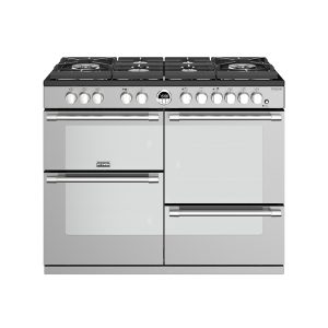 Stoves Sterling Deluxe S1100DF GTG 444444954 110cm Stainless Steel Gas-Through-Glass Hob Dual Fuel Range Cooker