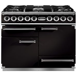 Falcon F1092DXDFBL/CM 1092 Deluxe Dual Fuel Range Cooker In Black and Chrome