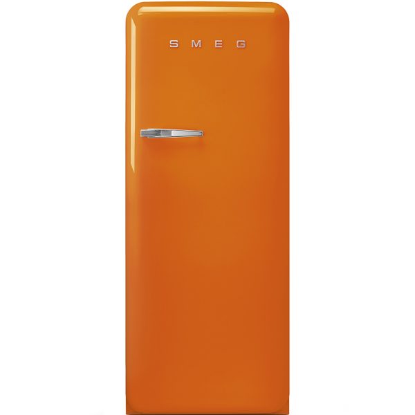 Smeg FAB28ROR5 50's Retro Style Aesthetic Fridge with ice compartment in Orange, Right hand hinge