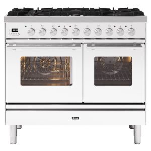 Ilve PD106WE3WH 100cm Roma Dual Fuel Range Cooker In White