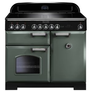 Rangemaster CDL100EIMG/C Classic Deluxe 100 Induction Range Cooker Mineral Green & Chrome