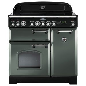 Rangemaster CDL90EIMG/C Classic Deluxe 90 Induction Range Cooker – Mineral Green & Chrome