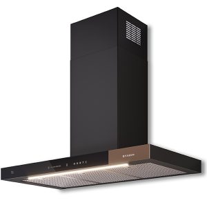 Faber T-Air 325.0615.702 90cm Black and Light Brown Glass Wall Mounted Cooker Hood