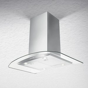 Faber Tratto Isola 110.0157.074 90cm Stainless Steel and Glass Island Cooker Hood