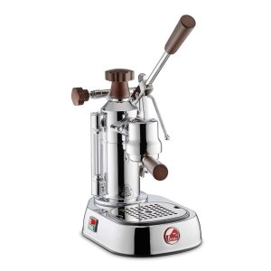 La Pavoni LPLELH01UK Europiccola Lusso Lever Coffee Machine Stainless Steel and Wood