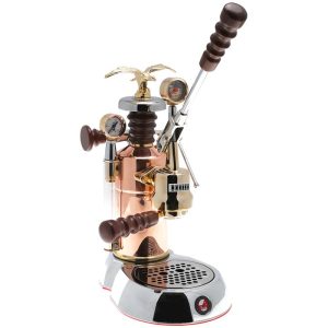 La Pavoni LPLESE01UK Esperto Edotto Lever Coffee Machine Stainless Steel Brass Copper and Wood