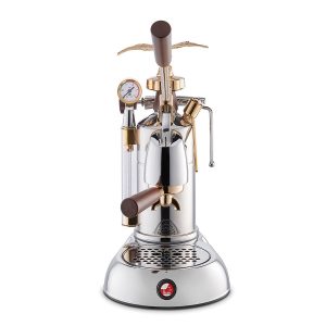 La Pavoni LPLEXP01UK Expo 2015 Lever Coffee Machine Stainless Steel Gold and Wood