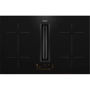 Miele KMDA 7473 FL-U 800mm Black Induction Hob With Integrated Extractor