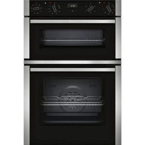 Neff U1ACE2HN0B 59.4cm Built In Black and Stainless Steel Electric CircoTherm Double Oven