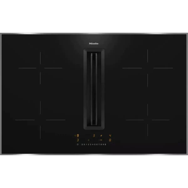Miele KMDA 7272 FR-U 800mm Black Induction Hob With Integrated Extractor