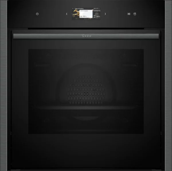 Neff B64FS31G0B 60cm Built-in Black and Graphite Single Oven with Steam Function
