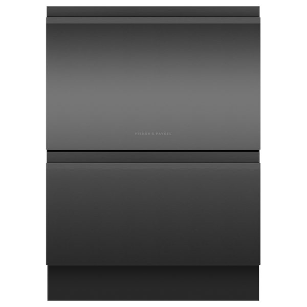 Fisher & Paykell DD60D4HNB9 60cm Black with Stainless Steel Built-under Double DishDrawer Dishwasher